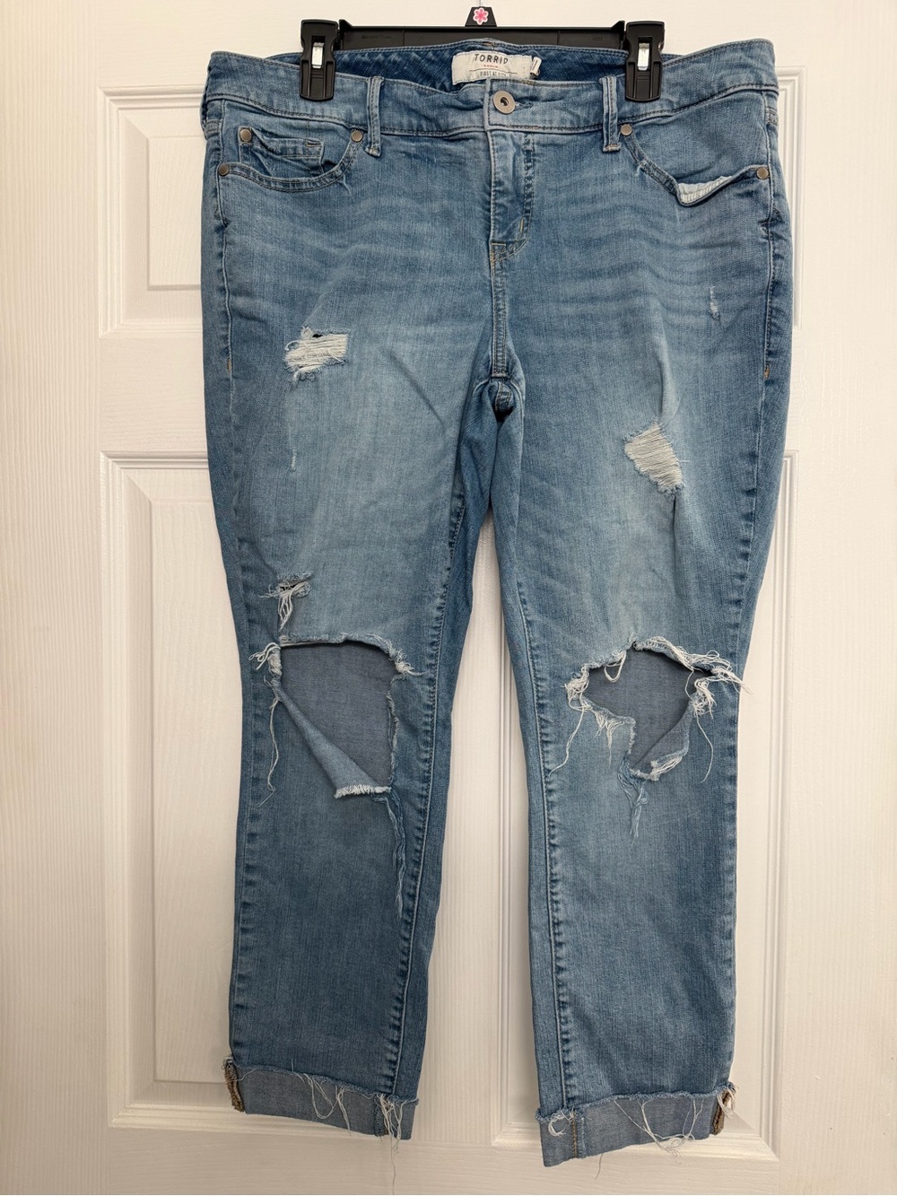 Torrid Light Wash Distressed Boyfriend Jeans